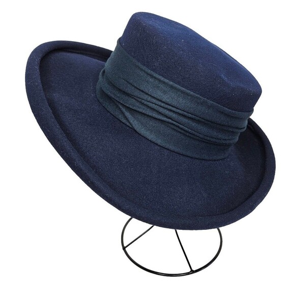 Vintage Importina Bollman Women's Blue Hat 100% Wool Doeskin Felt - Picture 4 of 12